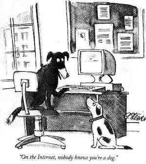 Peter Steiner's 1993 cartoon, as published in The New Yorker
