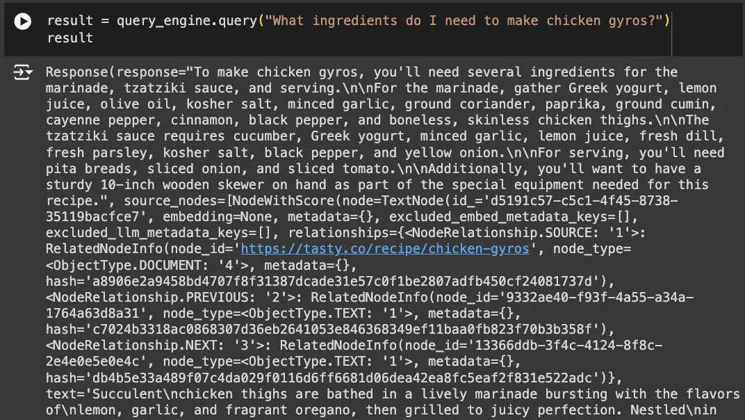 Question the app about the recipe